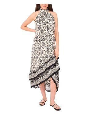 NWT Vince Camuto Black Floral Halter Maxi Dress XL MSRP $109